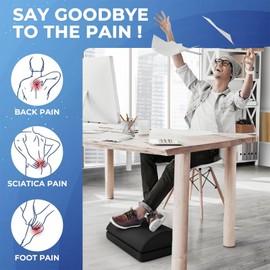 KELIOO Foot Rest Under Desk, Memory Foam Footrest for Under Desk at Work with 2 Adjustable Heights, Desk Foot Stool for Office Gaming Chair, Back, Lumbar, Knee Pain