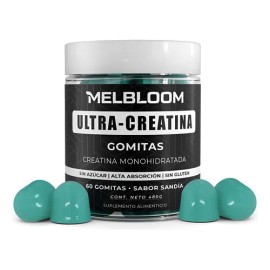 Gomitas de Creatina Monohidratada de Alta Pureza  5 gramos  30 porciones  Sin Azcar  Sin Gluten  60 Gomitas Sabor Sanda  Para Mujer  Hombre  Melbloom 