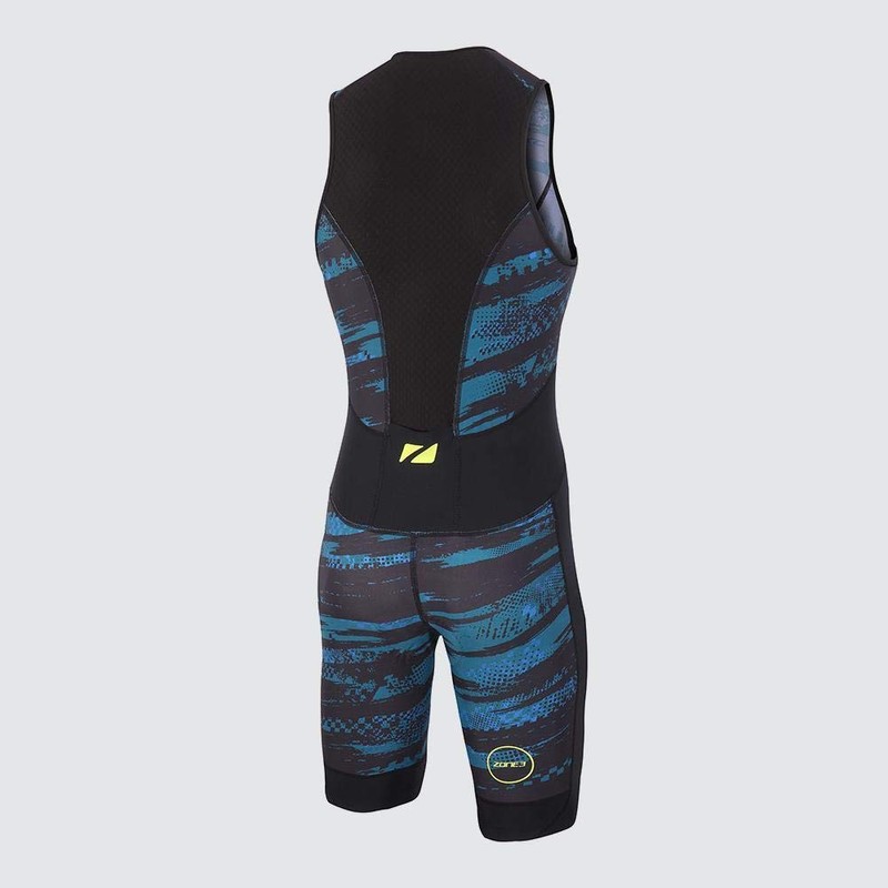 ZONE3 Men's Activate Plus Short Sleeve Trisuit, Stealth Speed, XS