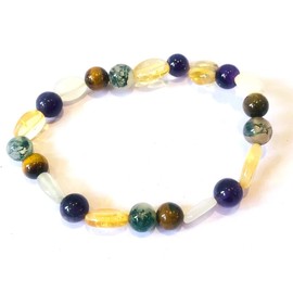 TIGERS EYE MOSS AGATE CITRINE MOONSTONE AMETHYST BRACELET CRYSTAL HEALING FASHION GIFT WELLNESS GEMSTONE ACCESSORY