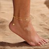 Ankle Bracelets for Women Waterproof 14K Gold Plated CZ A