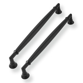 CABDM 10 Pack 8 Inch Hole Center Matte Black Cabinet Pulls Heavy Duty Solid Round Cabinet Pulls Kitchen Cabinet Hardware for Cupboard Drawer Handles Dresser Pulls