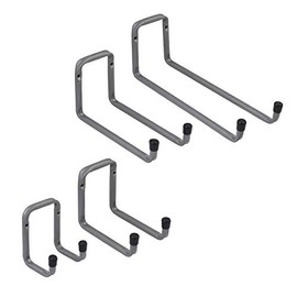 Velano - Wall hook, heavy duty double hook, garage holder, device hook, wall mount, universal hook - with protective rubber cap - apartment, workshop, garage - H2U - 2 pieces, 160x120