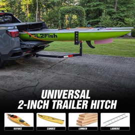YZONA Truck Bed Extender Hitch Mount, 2 in 1 Design Foldable Kayak Hitch Extender, 800 lbs Load Capacity Tailgate Hitch Extendsion for Pickup Trucks & SUVs for Kayak Ladder, Canoe, Pipes, Lumber Rack