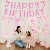 Bow Birthday Party Decorations Pink - 13 Pcs Glitter Coquette