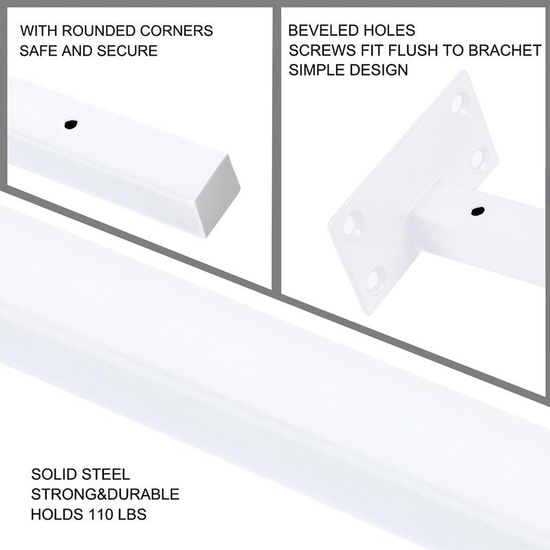 Shelf Bracket, 200 mm Shelf Brackets, Heavy Duty Angle, White,