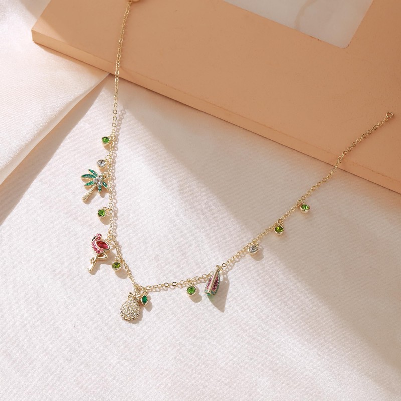 Ever Faith Gold Charm Choker Necklace Boho Tropical Style Dainty