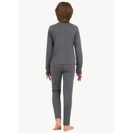 MIVEI Boys Thermal Underwear Set Kids Long Johns Base Layer Winter Top and Bottom Set for Boy Girls Grey