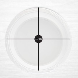 PLASTICPRO 100 Count Disposable 10 Inch White Plastic Dinner Plates Extra Large