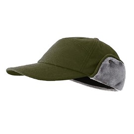 LLmoway Men Warm Baseball Hats Winter Windproof Fleece Earflap Fitted Hat with Visor Army Green L