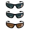 3 Pair Polarized Outdoor Reading Bifocal Sunglasses with Side Protection