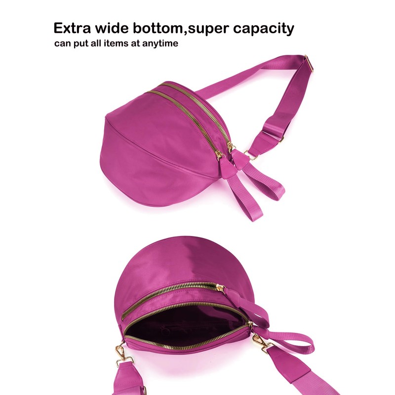 FEIBOON Spacious Nylon Crossbody Bag Bum Bag Handbags Wallets Purses