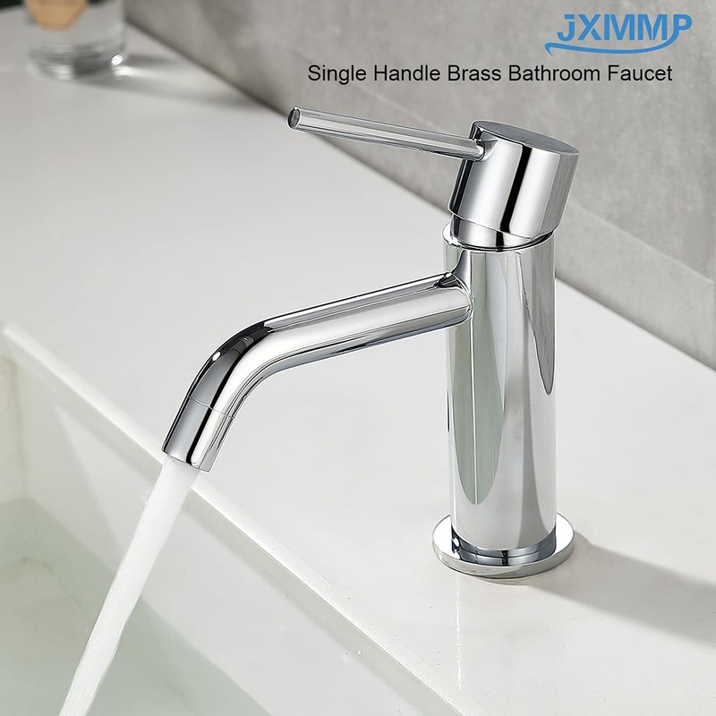 Chrome Bathroom Faucet Single Hole, Single Handle Water Faucet for