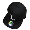 Letter/Initial Snapback Cap in Black & White - l