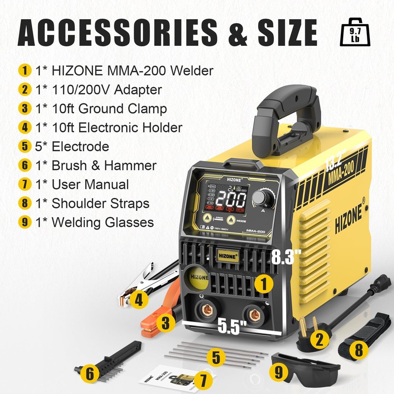 HIZONE 2 in 1 200A ARC Stick Welder
