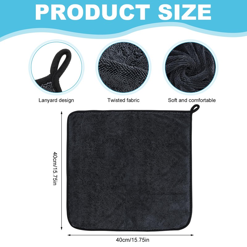 2PCS Microfibre Car Drying Towel,40x40cm Microfibre Car Cloth,Premium Drying Towel
