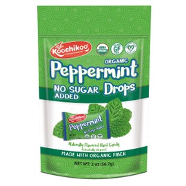 Koochikoo Sugar Free Organic Drops Pouch, Mint, 16 CT (Pack - 10)