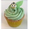 12 Gorgeous Sugar Bees & 12 Green Wafer Leaves- Edible,
