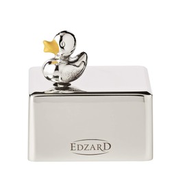 EDZARD Decorative Music Box Duck Silver-Plated and Tarnish-Resistant Approx. 5 x 6 cm Melody Good Evening Good Night