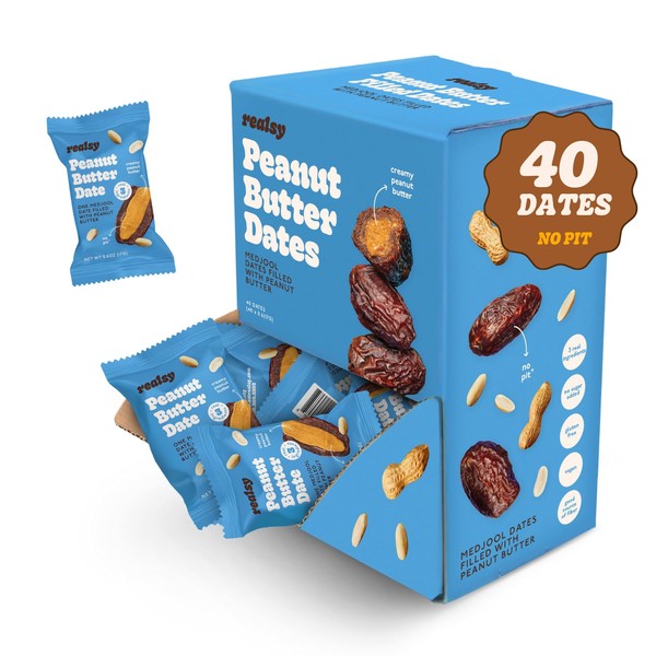 Realsy Filled Medjool Dates, Organic Dates with No Sugar Added,