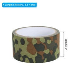 PATIKIL Camouflage Tape 2" x 5.5 Yards, Self Adhesive Protective Camo Tape Wrap Waterproof Bandage for Outdoor Hunting Camping, Dark Camo