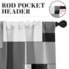 Tayney Black White Gray Kitchen Window Curtains Valance and Tier