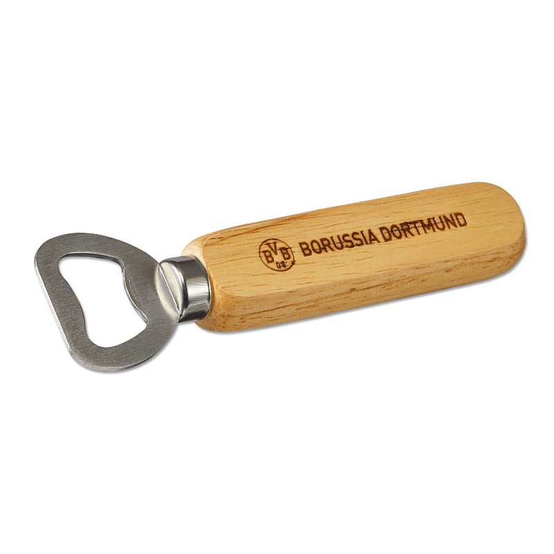 Borussia Dortmund Unisex BVB Flaskeåbner Med Træhåndtag Bottle Opener, Wood,