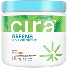 Cira Daily Greens Espirulina orgánica en polvo, superalimento endulzado naturalmente, con ingredientes premium ricos en antioxidantes para...         