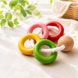 Quatrefoil Ring, Japanese Good Toy Award Winner Toy (Baby Friendly Wooden Toy, Pacifier, Teeth), Wooden Toy, Educational Toy, Ranking, Baby, Rattle, 0 Years, 1 1/2 Years, 2 Years, 3 Years, 4 Years, 5 Years, Boys, Girls, Gift, Birthday, Birthday, Safe, Se