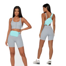 Fanny Belt Bag Waist Pack Crossbody Bags Bum Bag for Running Hiking Travel Workout Adjustable Strap for Women, light blue, 20.5 x 5 x 14 centimeters, Stylish