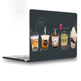 Laptop Shell Compatible with New MacBook Air 15 inch with M2 chip 2023 and Liquid Retina XDR Display Model A2941, Color Painting Thin Hard Plastic Cover Protective Case, Bubble Tea