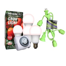 Miracle LED Red Spectrum Three Socket Absolute Daylight Plus Light Fixture with Timer