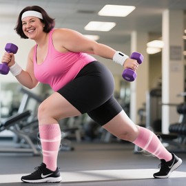 DRESHOW Plus Size Compression Socks For Men & Women Wide Calf Extra Large Stockings Support for Athletic Running Flight Travel Cycling