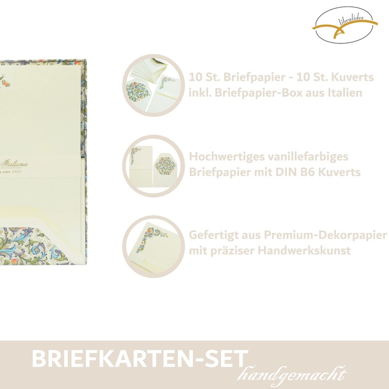 Florentine Wedding Paper Box with Clear Lid - Writing Set
