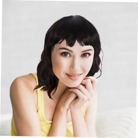 Baluue Short Wigs for Women Hair Extension Wig Bangs Wavy Wig for Women Hair Piece for Stage Performance