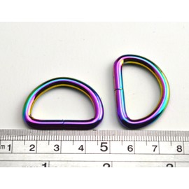 Wuuycoky 1" Inner Diameter Rainbow D Rings Buckles D-ring Non-welded For Webbing Strapping Pack of 15