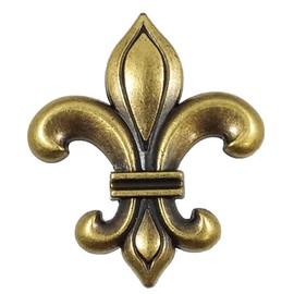 GENUINE TEXAS BRAND Fleur De Lis Drawer Cabinet Knob Antique Brass