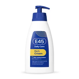 E45 E45 Rich Cream with Vitamin C +E for Dry to Very Dry Skin 400ml. Intense Moisturisation with Evening Primrose Oil C Body Face Hand Cream for Long-Lasting Moisturisation and Soft Skin