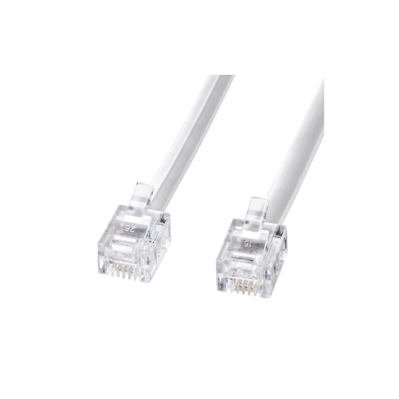 Sanwa Supply Modular Cable, TEL-N1-1N2, White