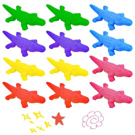VYIBPDY Pack of 12 Dinosaur Wax Crayons from 1 Year for Toddlers, 6 Colours Toddler Colouring Pencils, Baby Pencils, Non-Toxic, Easy to Hold, Washable, Safe Cross Shape Toddler Colouring Pens,
