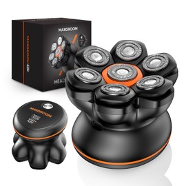 MAXGROOM 7D Rasoio Testa Calva Zero Assoluto 2 Velocità 7000&6600 Giri/Min, Rasoio Elettrico Capelli Uomo Rasa Capelli 0 mm, Shaver Capelli, Impermeabile con Display LED 120 Minuti di Autonomia