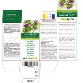 Milk Thistle (Silybum Marianum) Herb and Fruits Naturalma - 150 g - 300 Tablets - Dietary Supplement - Natural and Vegan