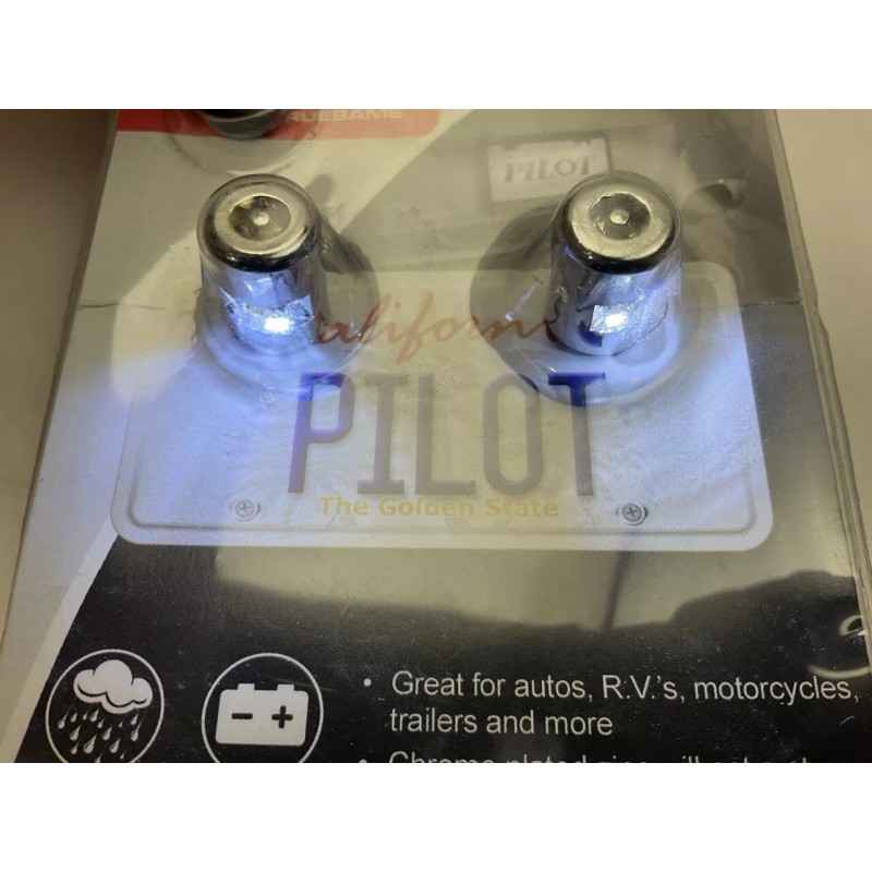 Pilot CZ-3100W 2 PC, Lighted License Plate Bolt Kit, 12V,