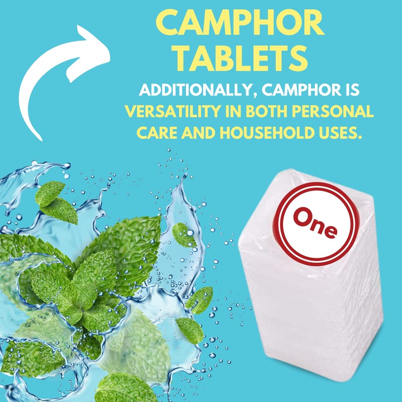Arymar Refined Camphor 100% Pure Made in India (4 Blocks)