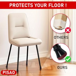 PISAO 24 Pcs Chair Leg Floor Protectors, Black Silicone Chair Leg Protectors Caps Covers for Hardwood Floors, Furniture Pads Sliders with Wrapped Felt Bottom Small (Fit:0.5"-0.75")