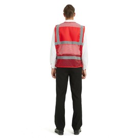 GOGO Reflective Safety Vest Accident Vest for Volunteers with Pockets - red, size: xl