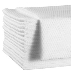 Molain 100Pcs Disposable Bath Hair Towels, 100% Cotton Absorbent Large Luxury Tissues, 27.5" x 12" Salon Spa Towels for Massage Yoga Camping Trips (White)
