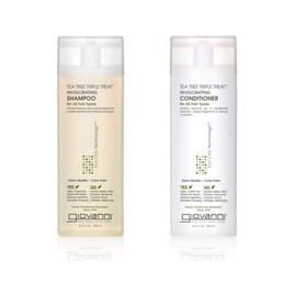 GIOVANNI Tea Tree Triple Treat Invigorating Shampoo & Conditioner Set - Cooling Peppermint, Eucalyptus, Rosemary, Helps Dry, Flaky Scalp, Salon Quality, Vegan, Cruelty Free - 8.5 oz Each