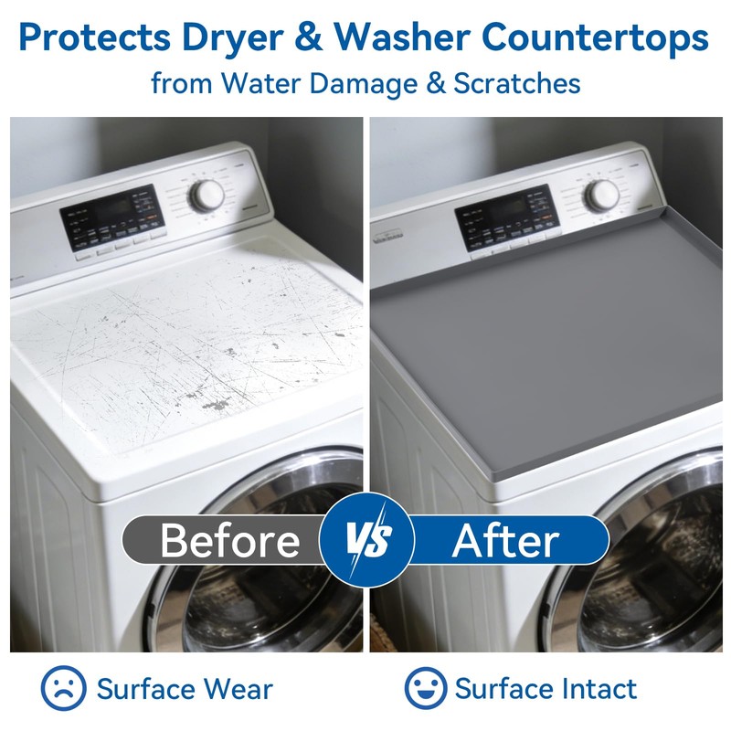 Silicone Washing Machine Cover Mat Waterproof Washer Dryer Top Protector