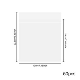 Tolenre 50 Vinyl Record Outer Sleeves, 7.4 x 7.4 Inches, LP Sleeves Transparent Made of 3 mil Strong Polypropylene Plastic - Vinyl Storage Protective Cases without Folds, for 7 Inch Single LP